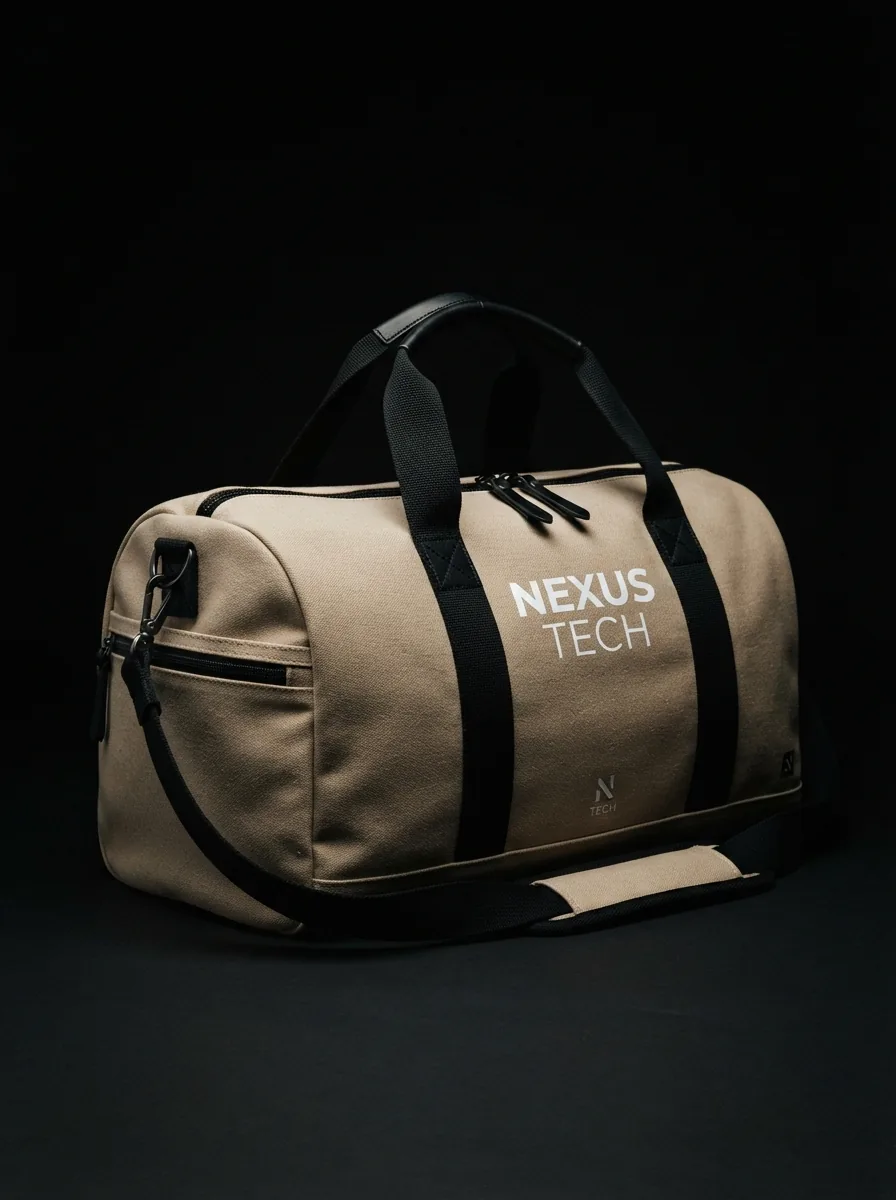 Sand Canvas Duffel custom sports bag product shot