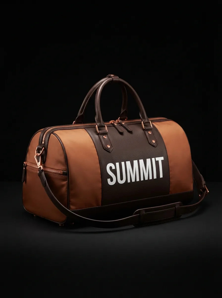 Copper Weekender Duffel custom sports bag product shot