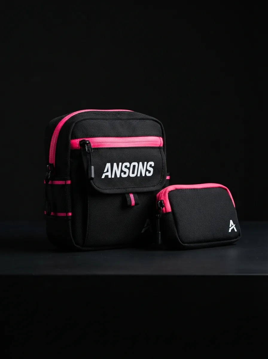 Magenta Accessory Pouch Set custom sports bag product shot