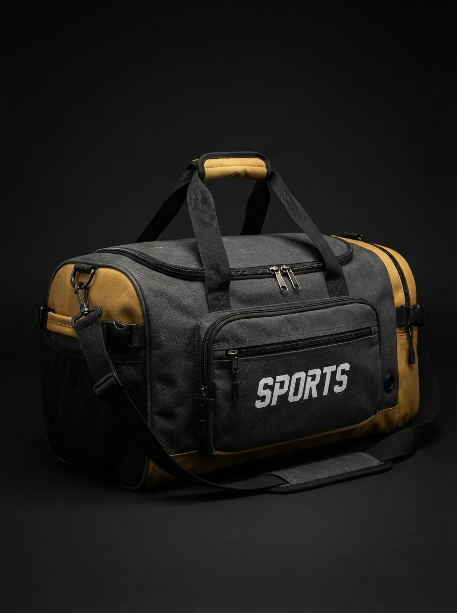 Gold Training Duffel custom sports bag product shot
