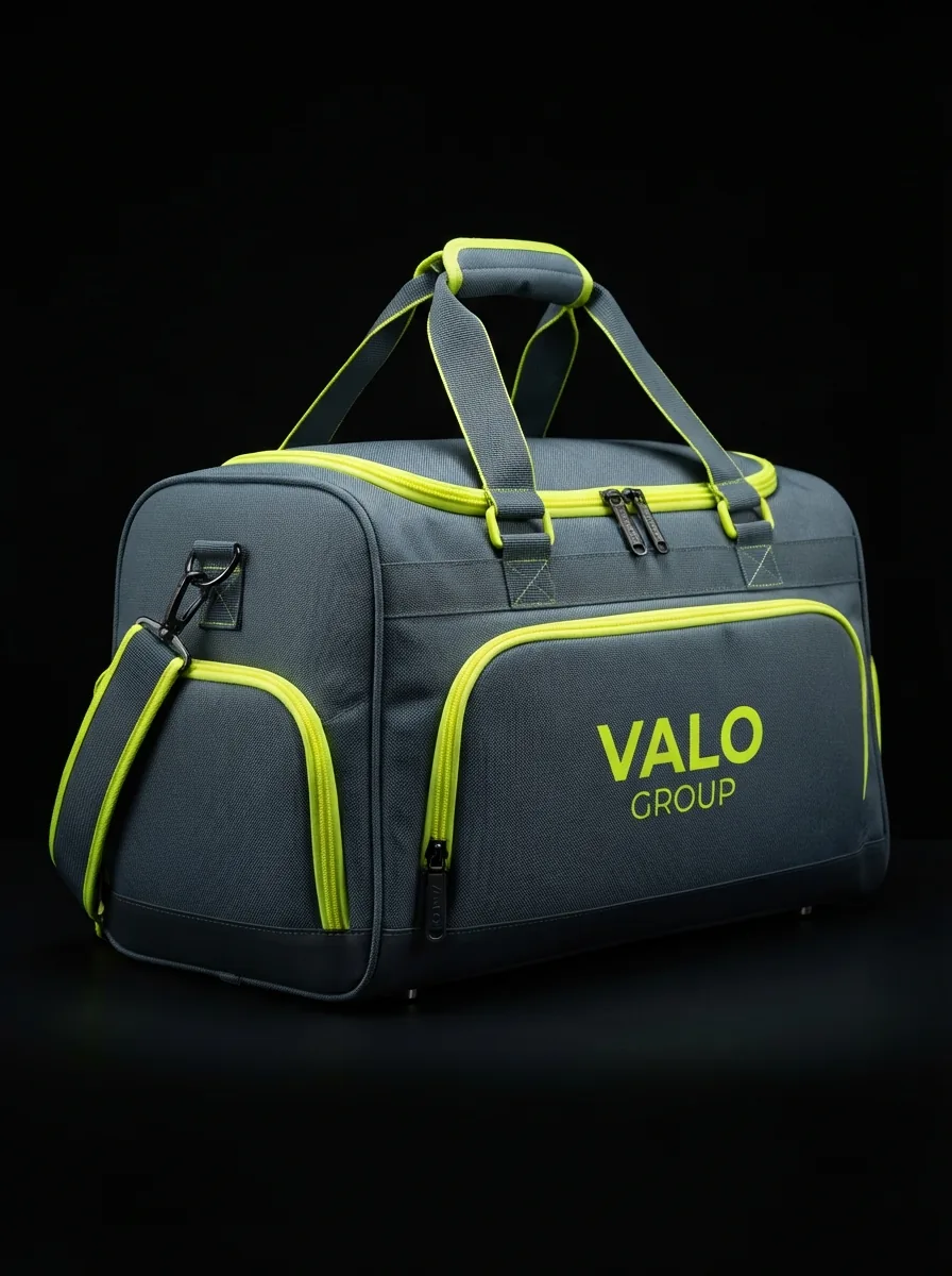 Slate and Lime Gym Bag custom sports bag product shot