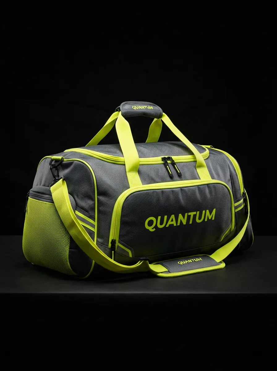 Steel and Lime Fitness Bag custom sports bag product shot