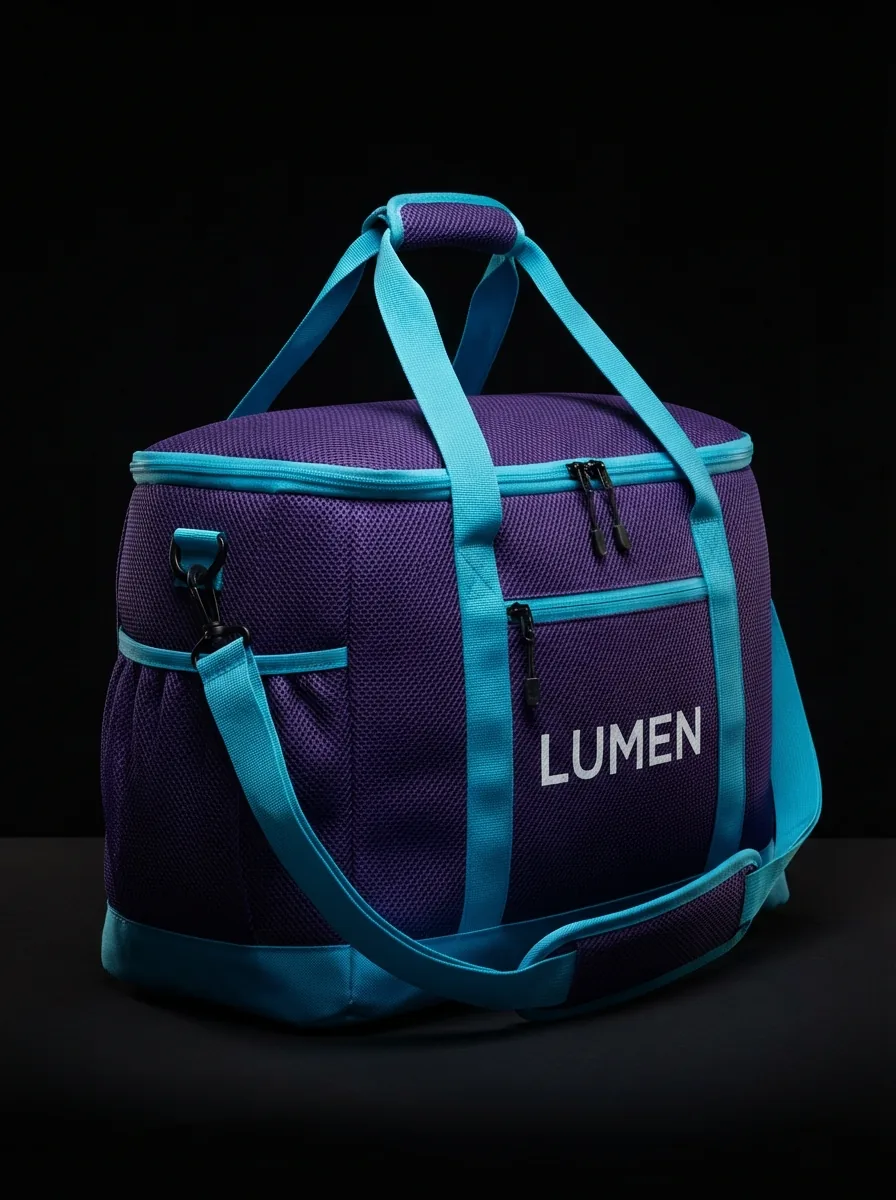 Purple Swim Gear Tote custom sports bag product shot