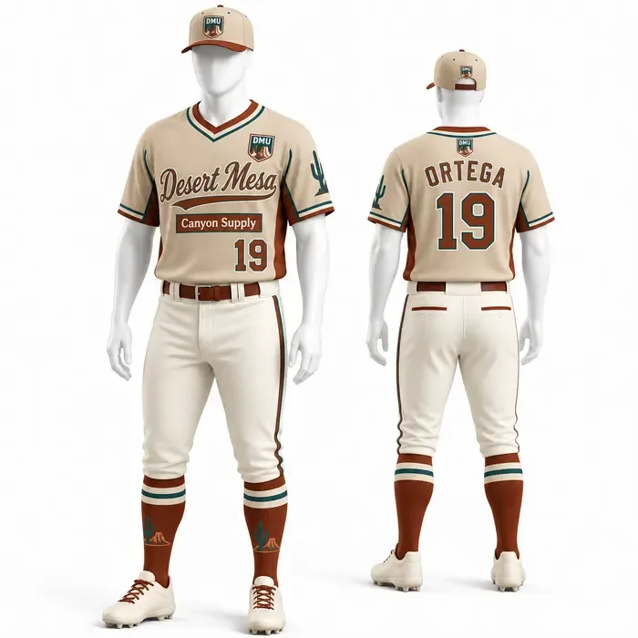 Desert Mesa Sand custom baseball uniform mockup