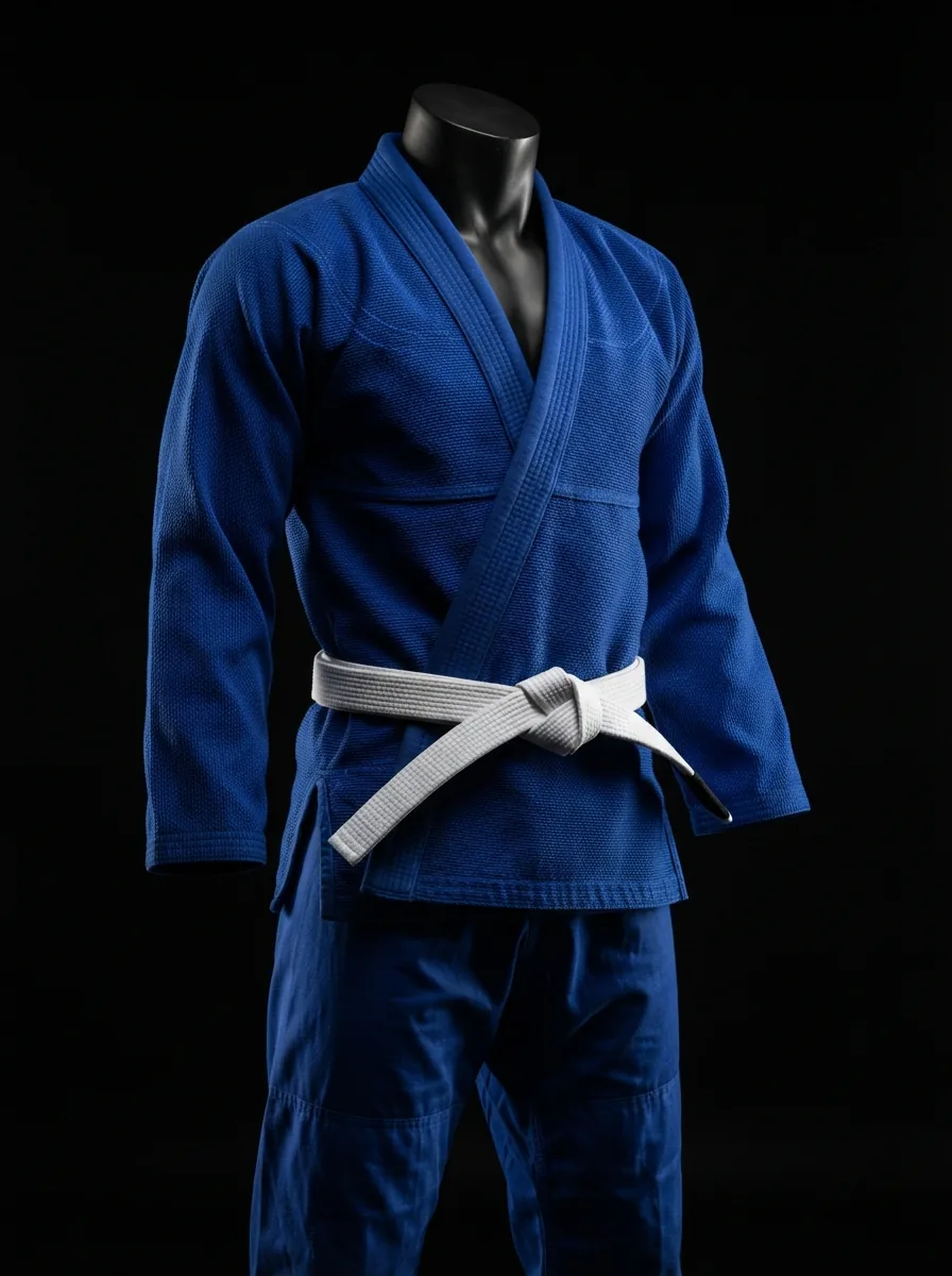 Cobalt Blue Gi custom BJJ uniform on a mannequin