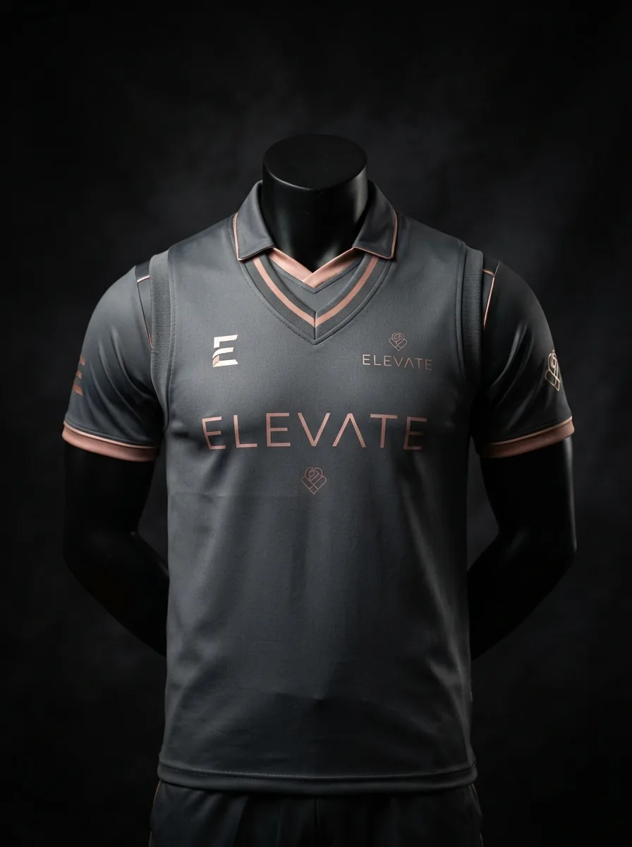 Graphite Rose custom cricket uniform on a mannequin