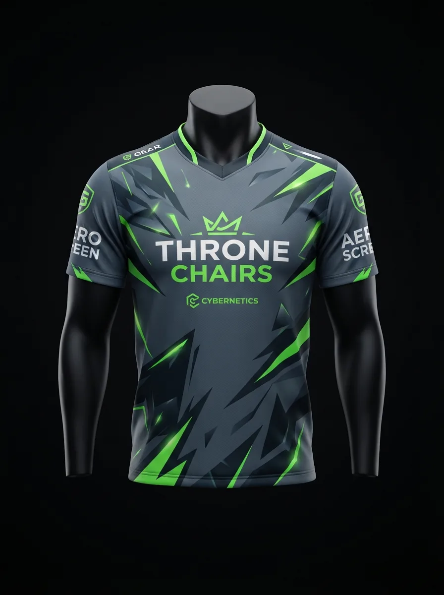 Slate Green Shard custom esports jersey on a mannequin