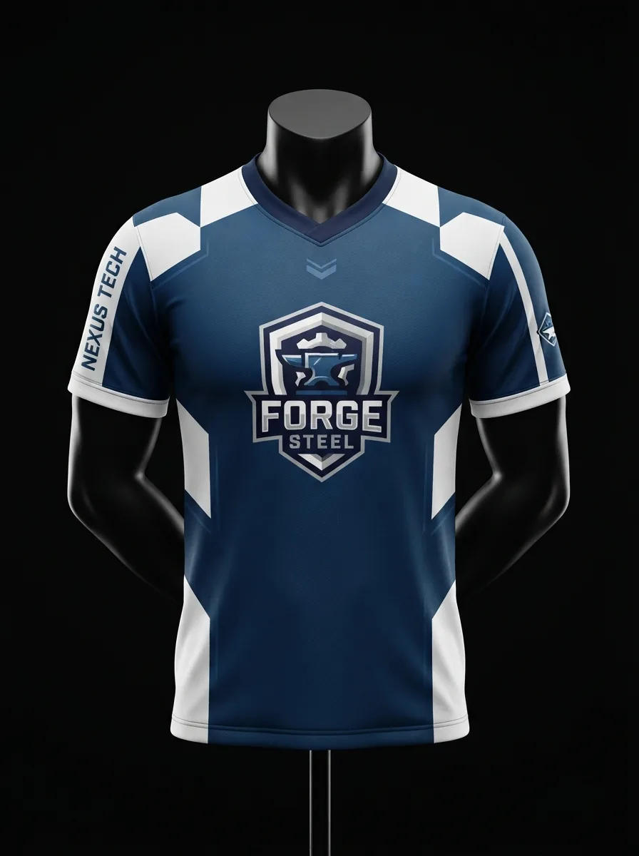 Royal Forge custom esports jersey on a mannequin