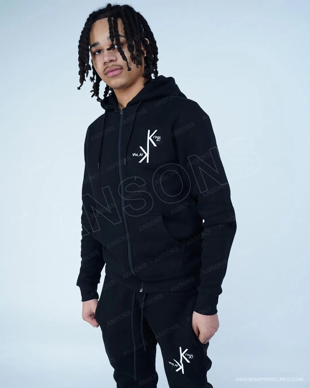 Zip hoodie & joggers — worn