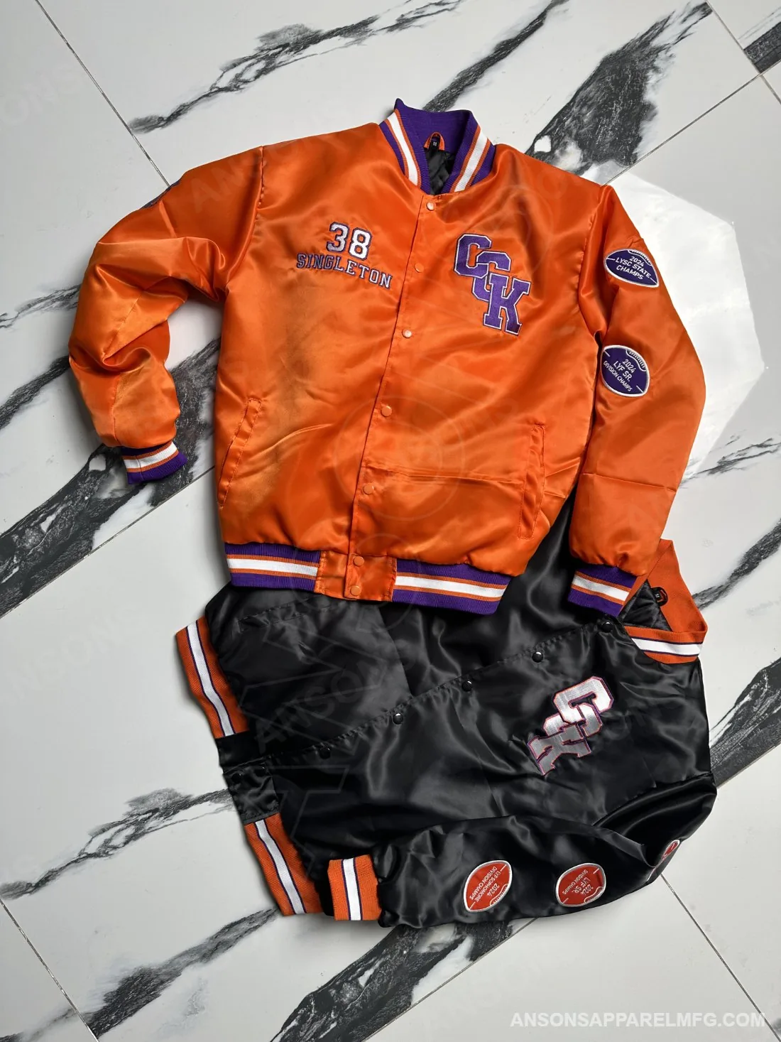 Satin sports varsity jackets