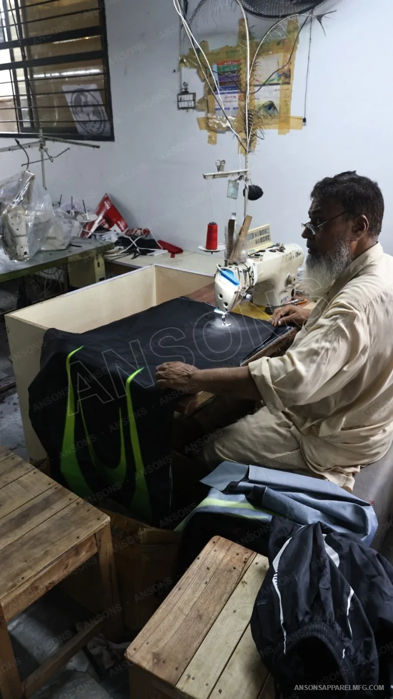 Sewing station on the production floor