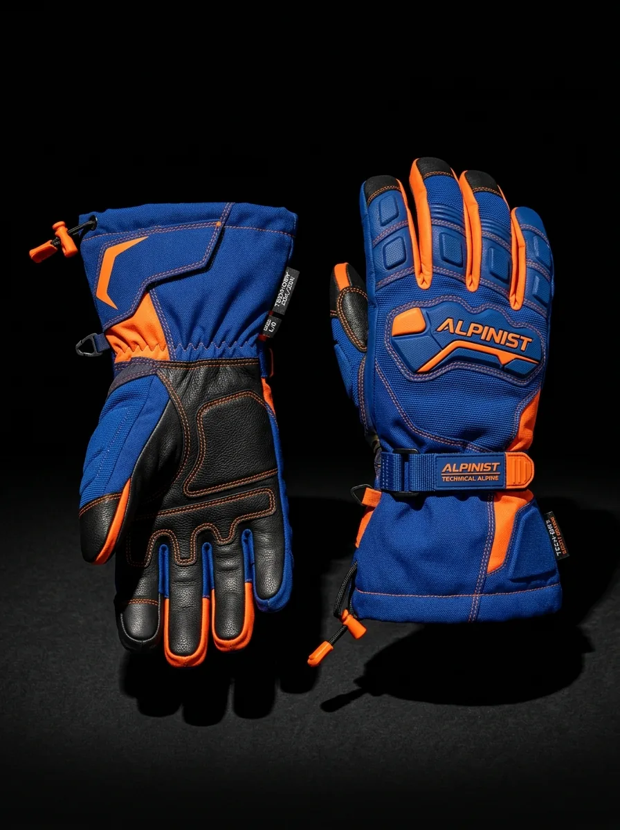 Blue Alpine Ski Glove custom sports gloves product shot