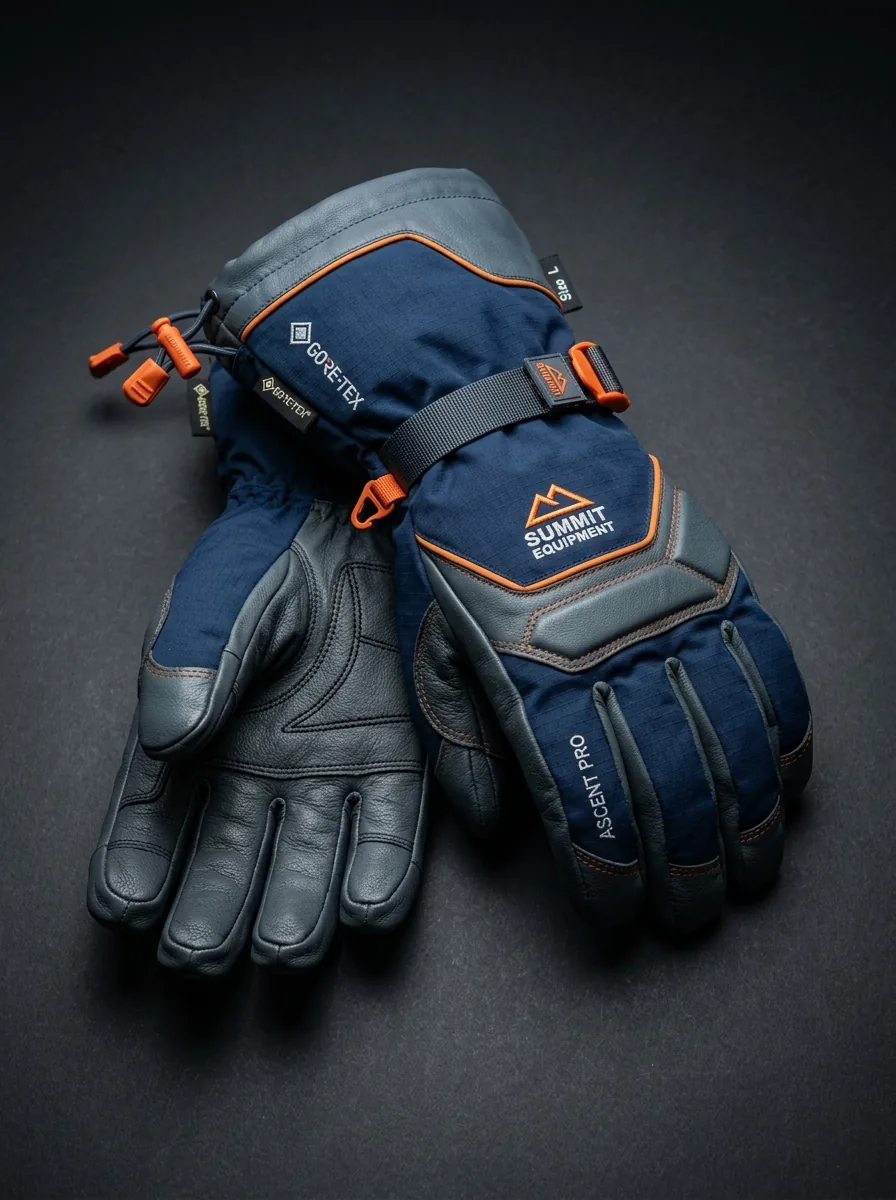 Navy Insulated Ski Glove custom sports gloves product shot