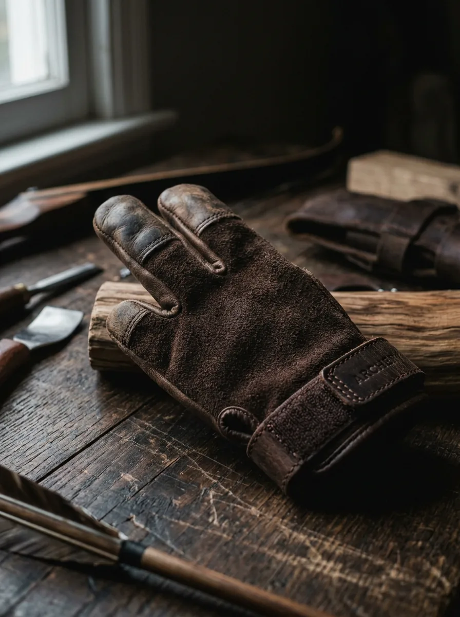 Suede Archery Glove custom sports gloves product shot