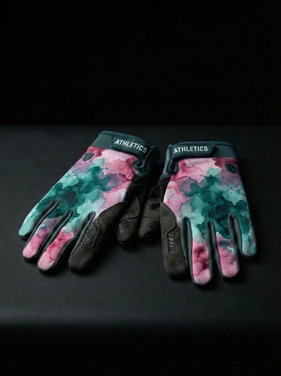 Pink Tie-Dye Athletic Glove custom sports gloves product shot
