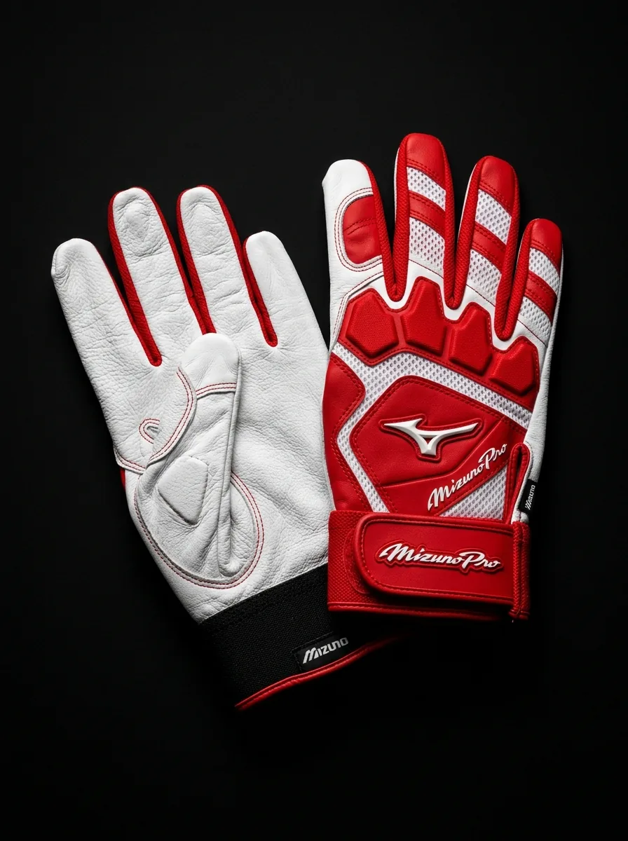 Red and White Baseball Batting Glove custom sports gloves product shot