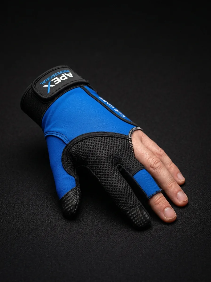 Electric Blue Billiard Glove custom sports gloves product shot
