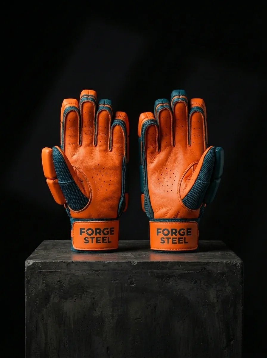 Orange Cricket Batting Glove custom sports gloves product shot