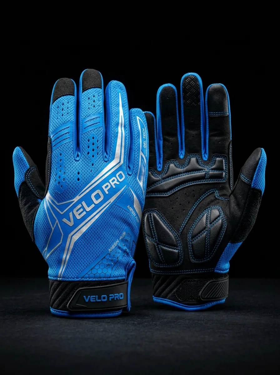 Blue Gel Cycling Glove custom sports gloves product shot