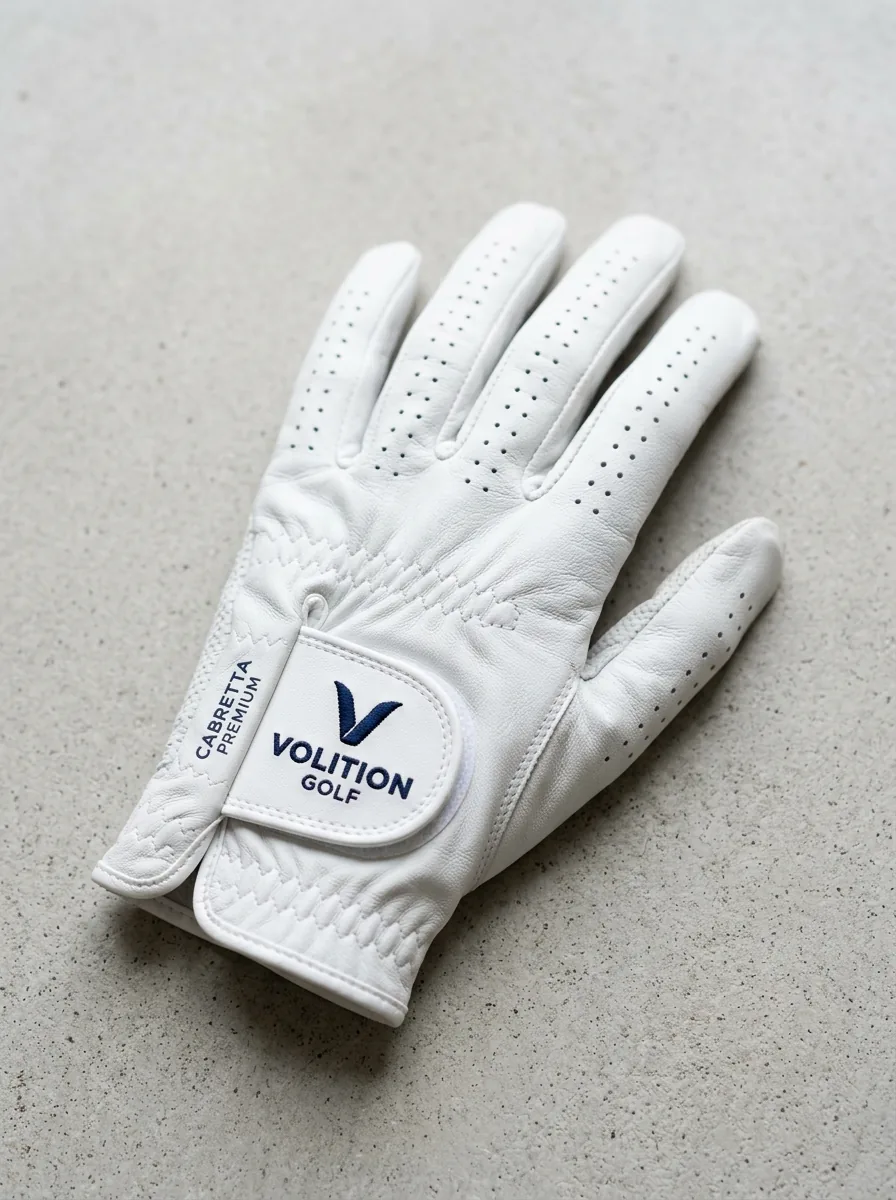 White Leather Golf Glove custom sports gloves product shot
