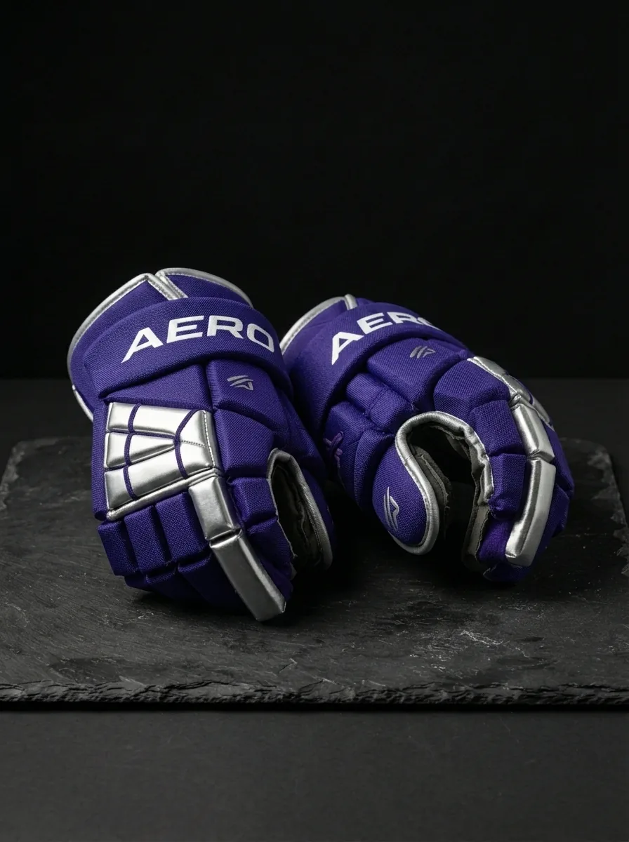 Violet Hockey Glove custom sports gloves product shot