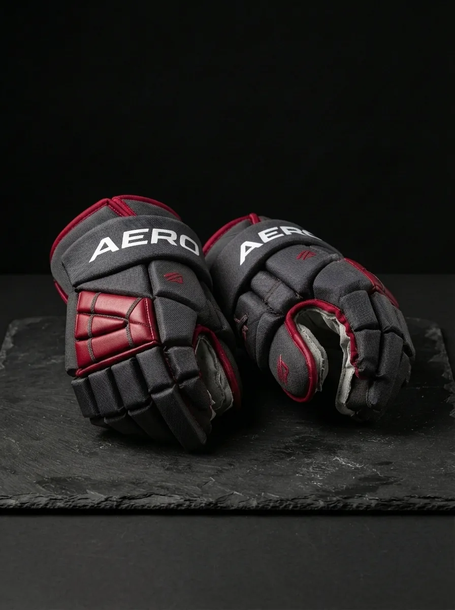 Crimson Reinforced Hockey Glove custom sports gloves product shot