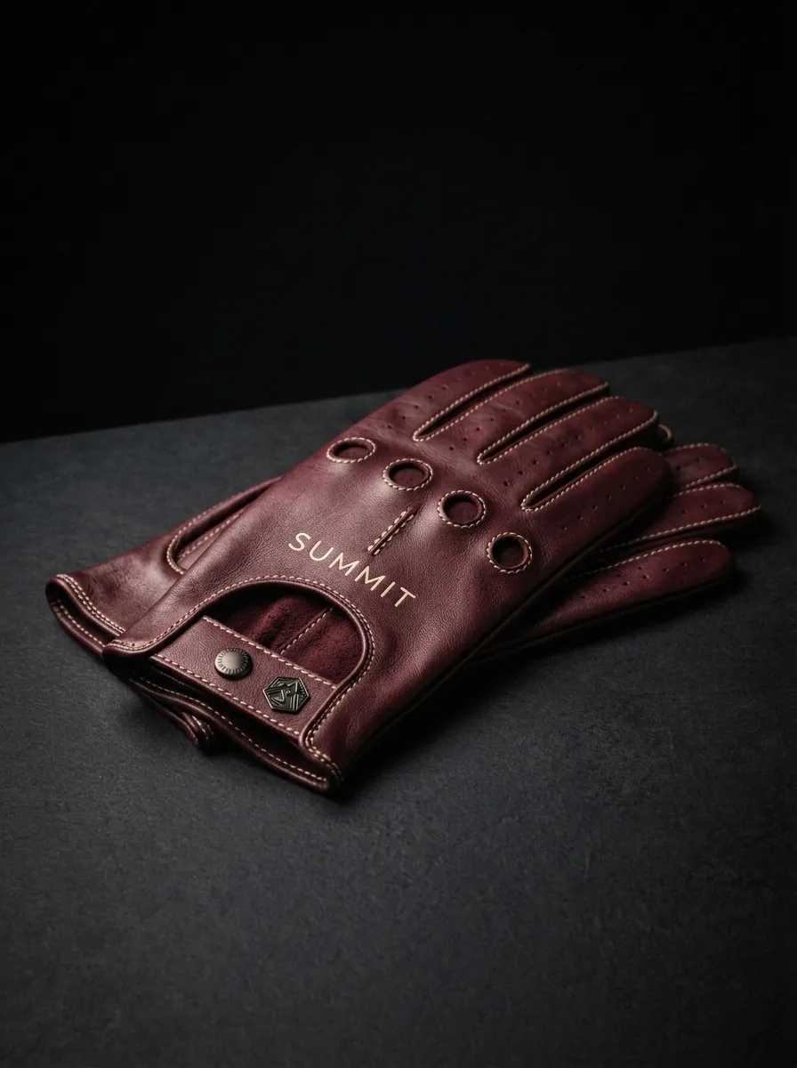 Maroon Driving Glove custom sports gloves product shot