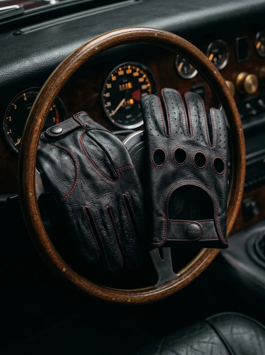 Vintage Black Driving Glove custom sports gloves product shot