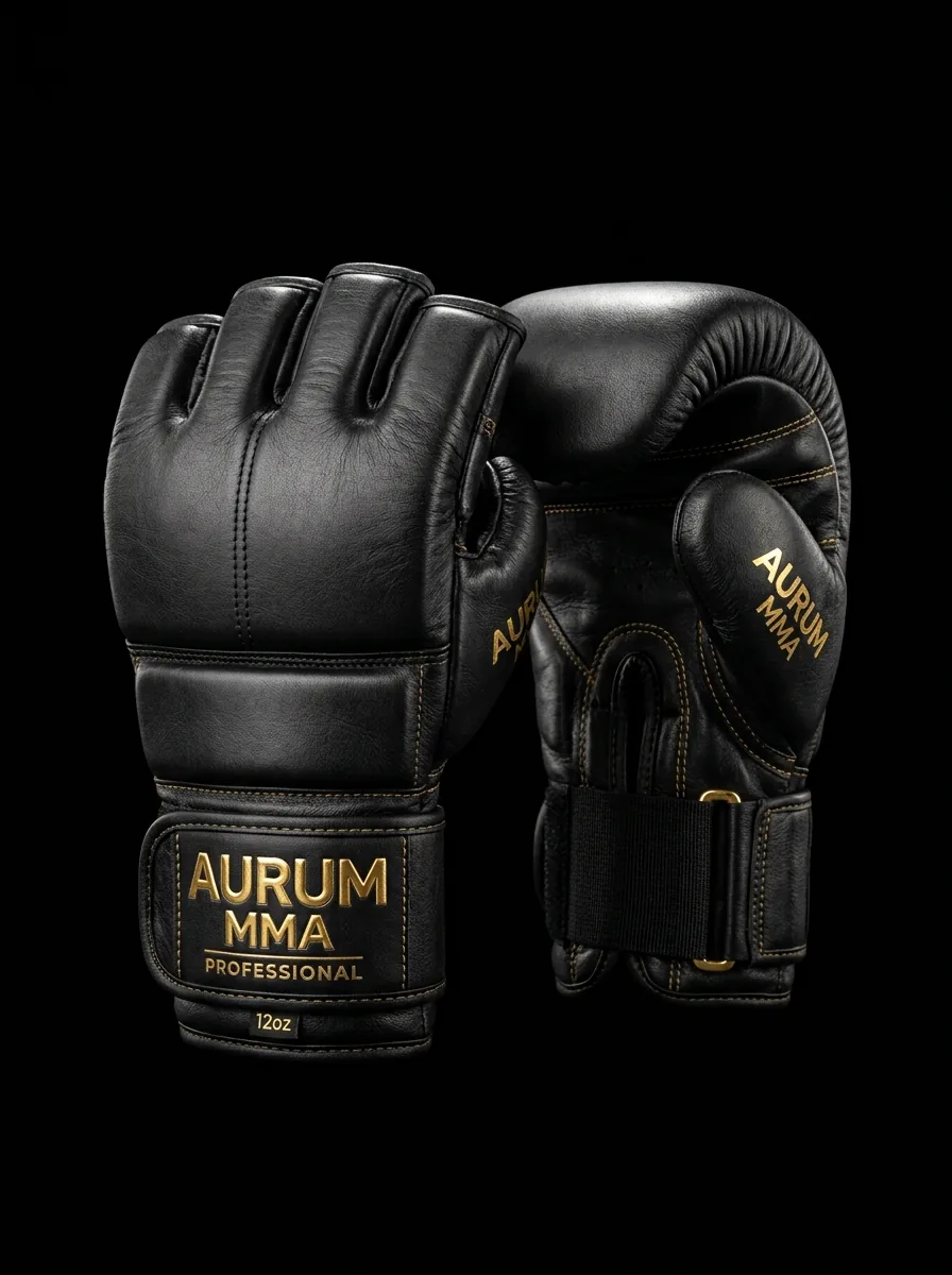 Black and Gold MMA Glove custom sports gloves product shot