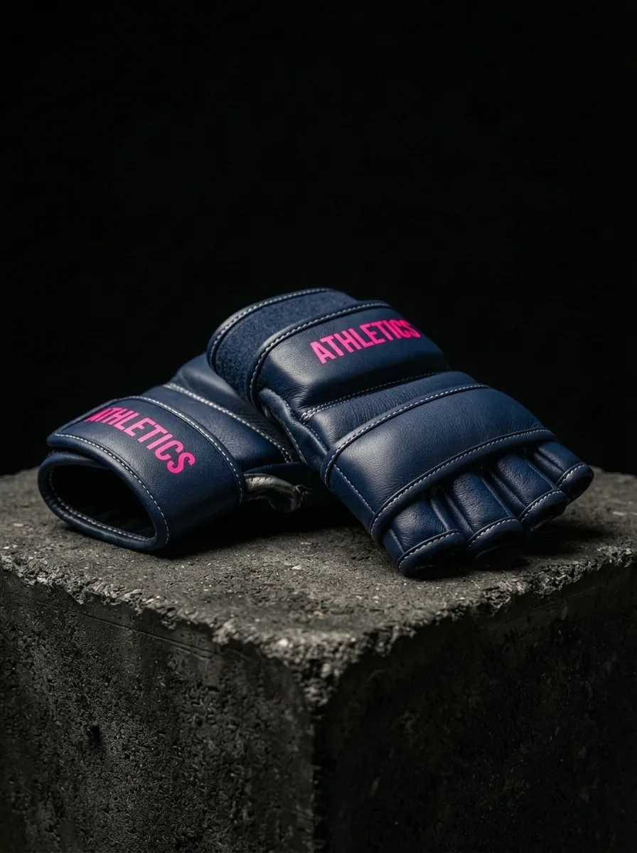 Navy and Pink MMA Glove custom sports gloves product shot
