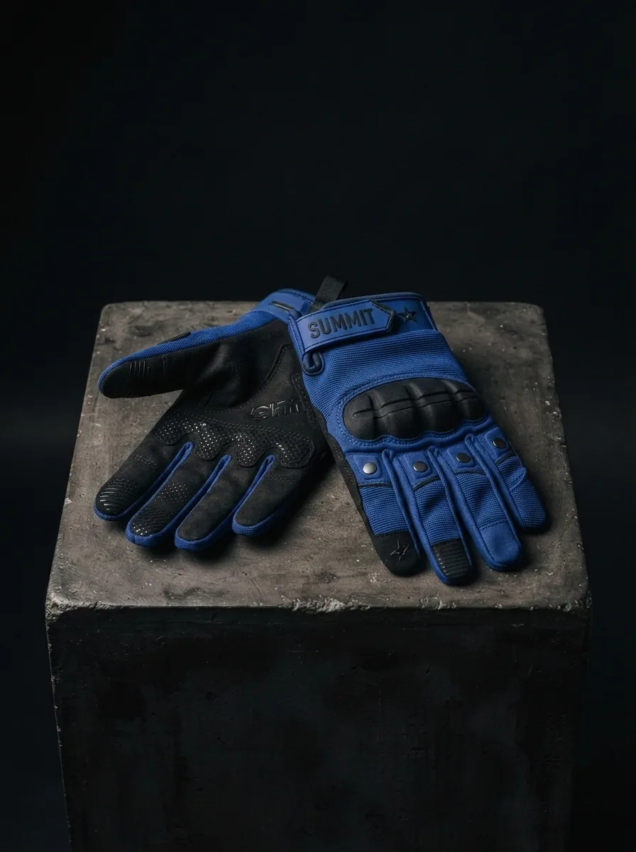 Navy Motorcycle Glove custom sports gloves product shot