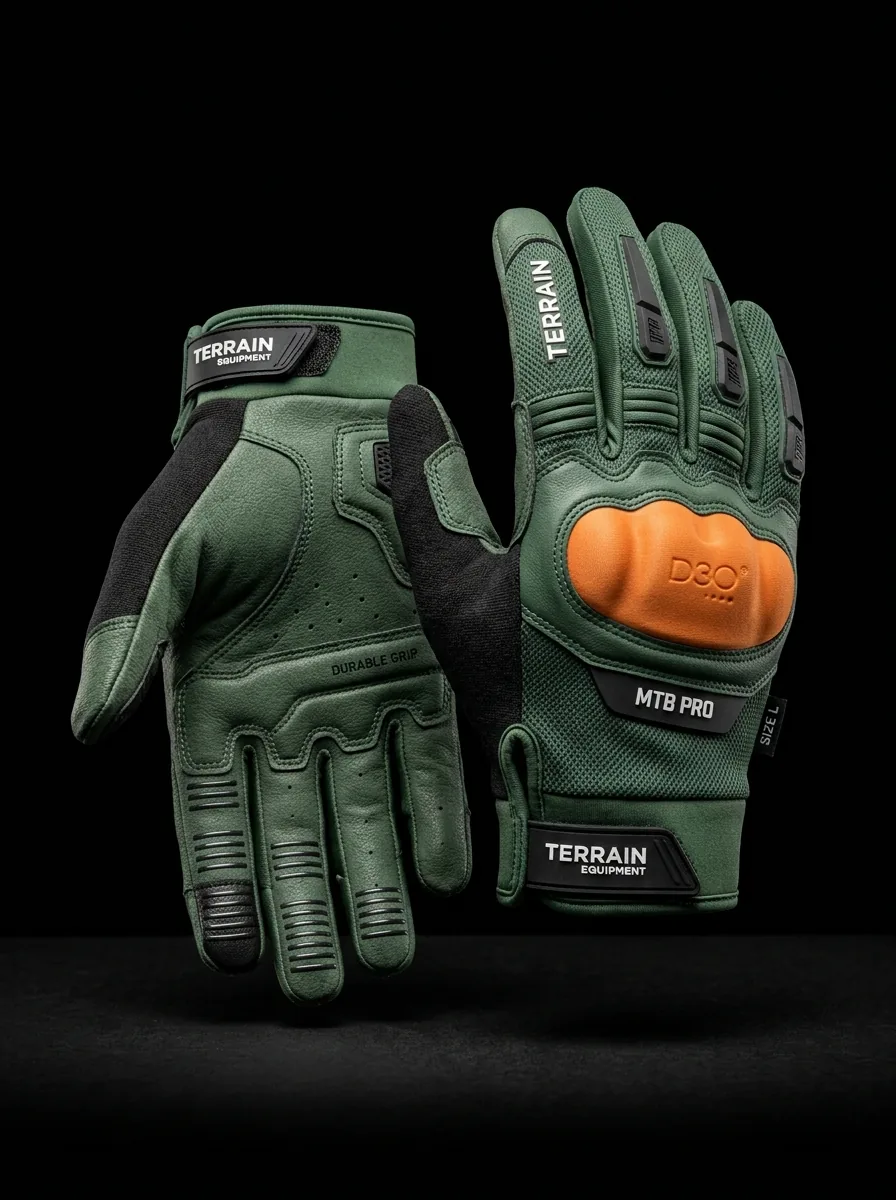 Olive Mountain Bike Glove custom sports gloves product shot
