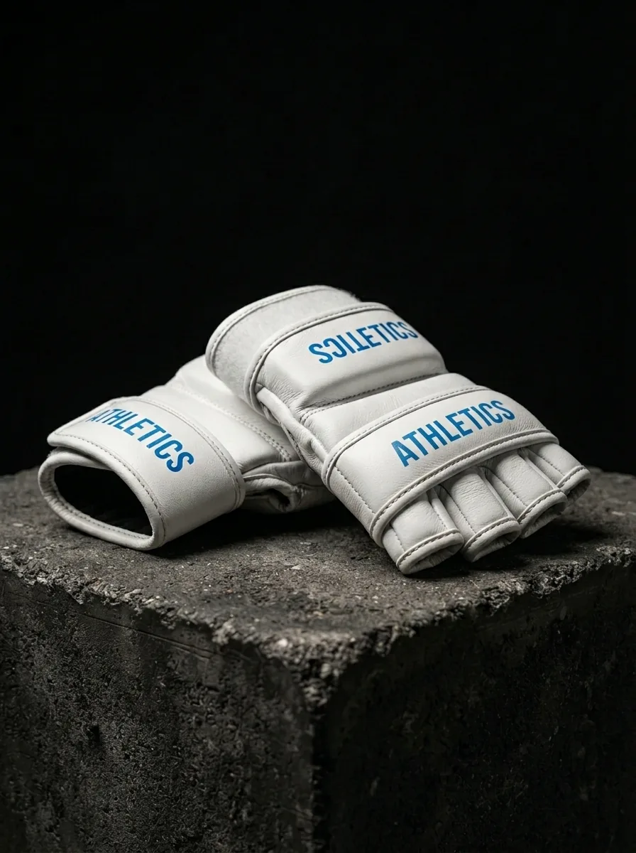 White and Blue MMA Glove custom sports gloves product shot