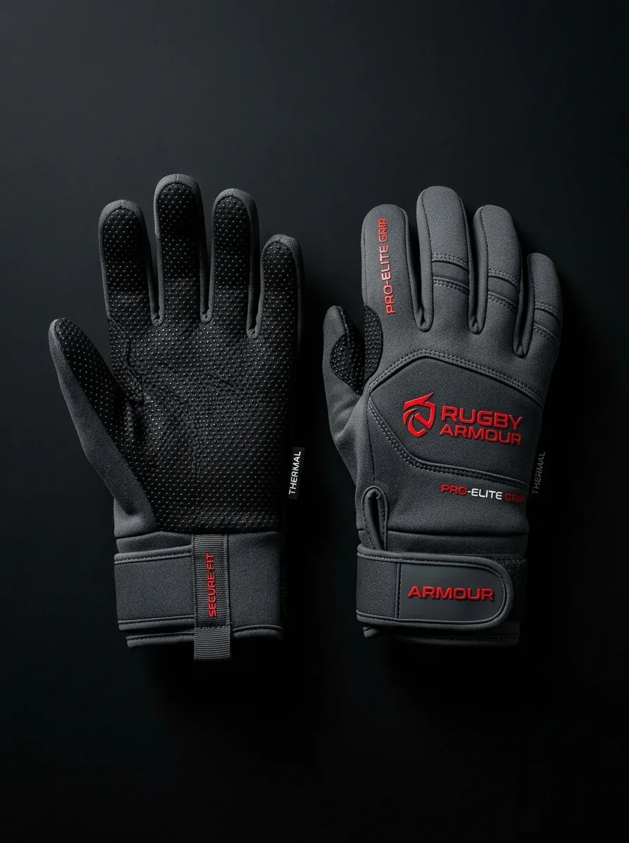 Black Rugby Mitt custom sports gloves product shot