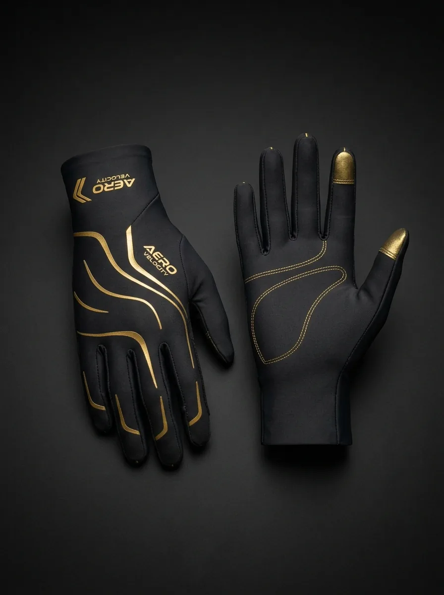 Black and Gold Speed Skating Glove custom sports gloves product shot