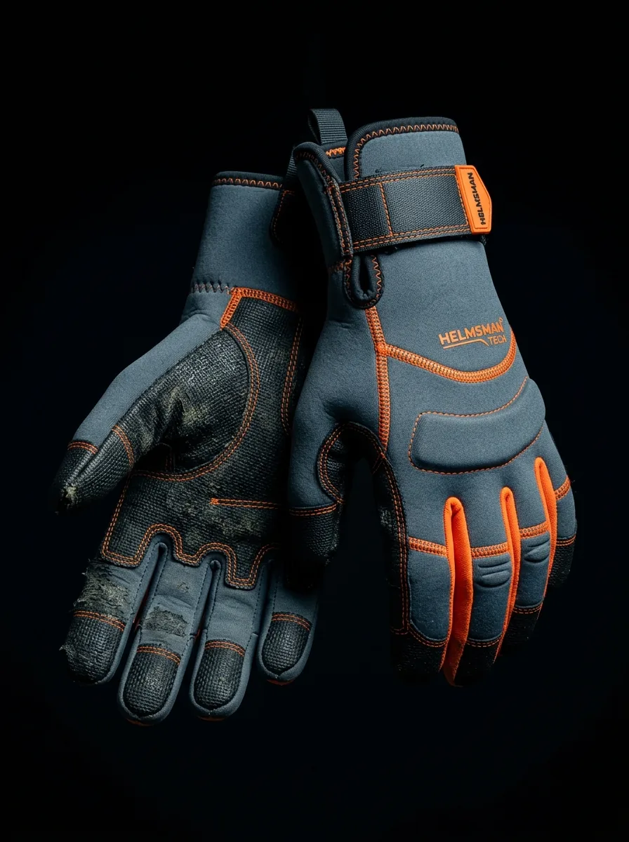 Slate and Orange Sailing Glove custom sports gloves product shot