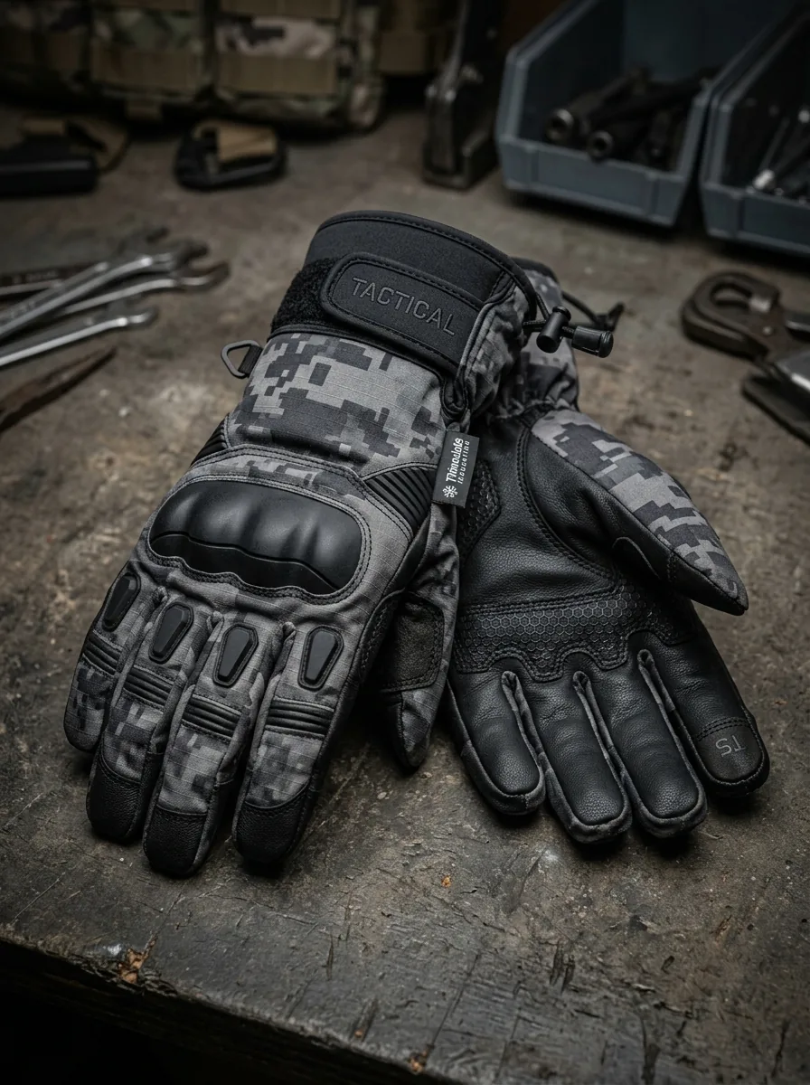 Grey Camo Tactical Glove custom sports gloves product shot