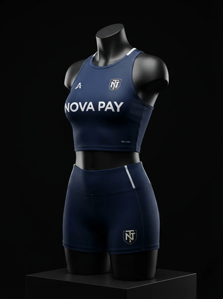 Navy Women's Set custom gym and training apparel on a mannequin