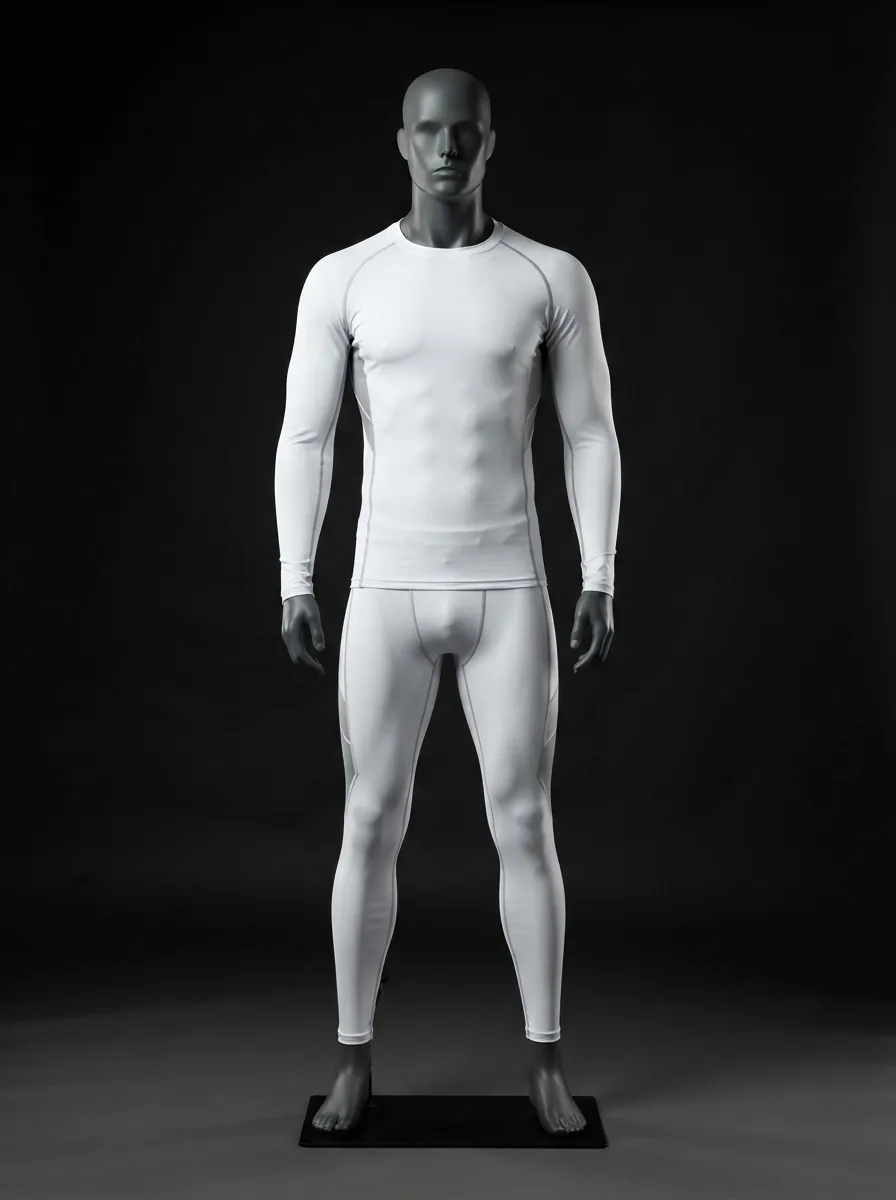 White Baselayer custom gym and training apparel on a mannequin