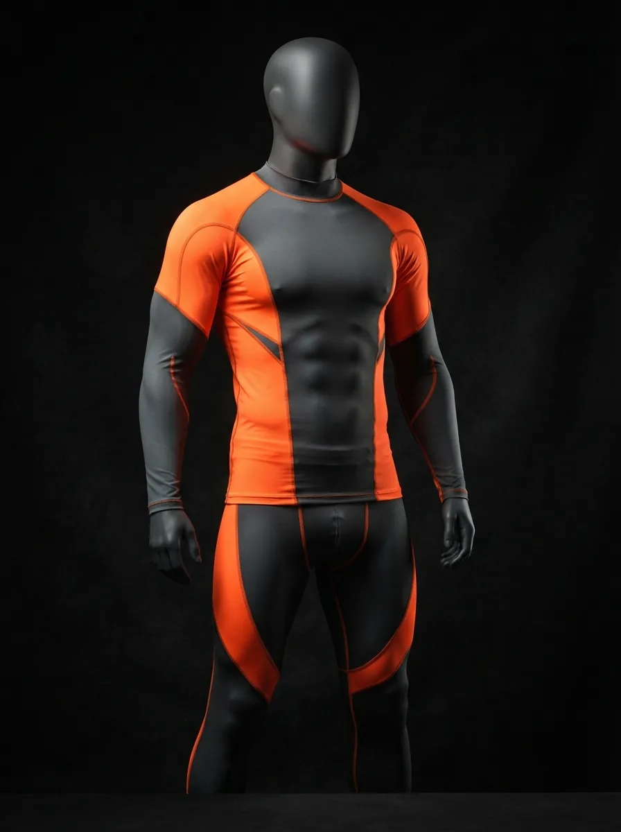 Orange Raglan Set custom gym and training apparel on a mannequin