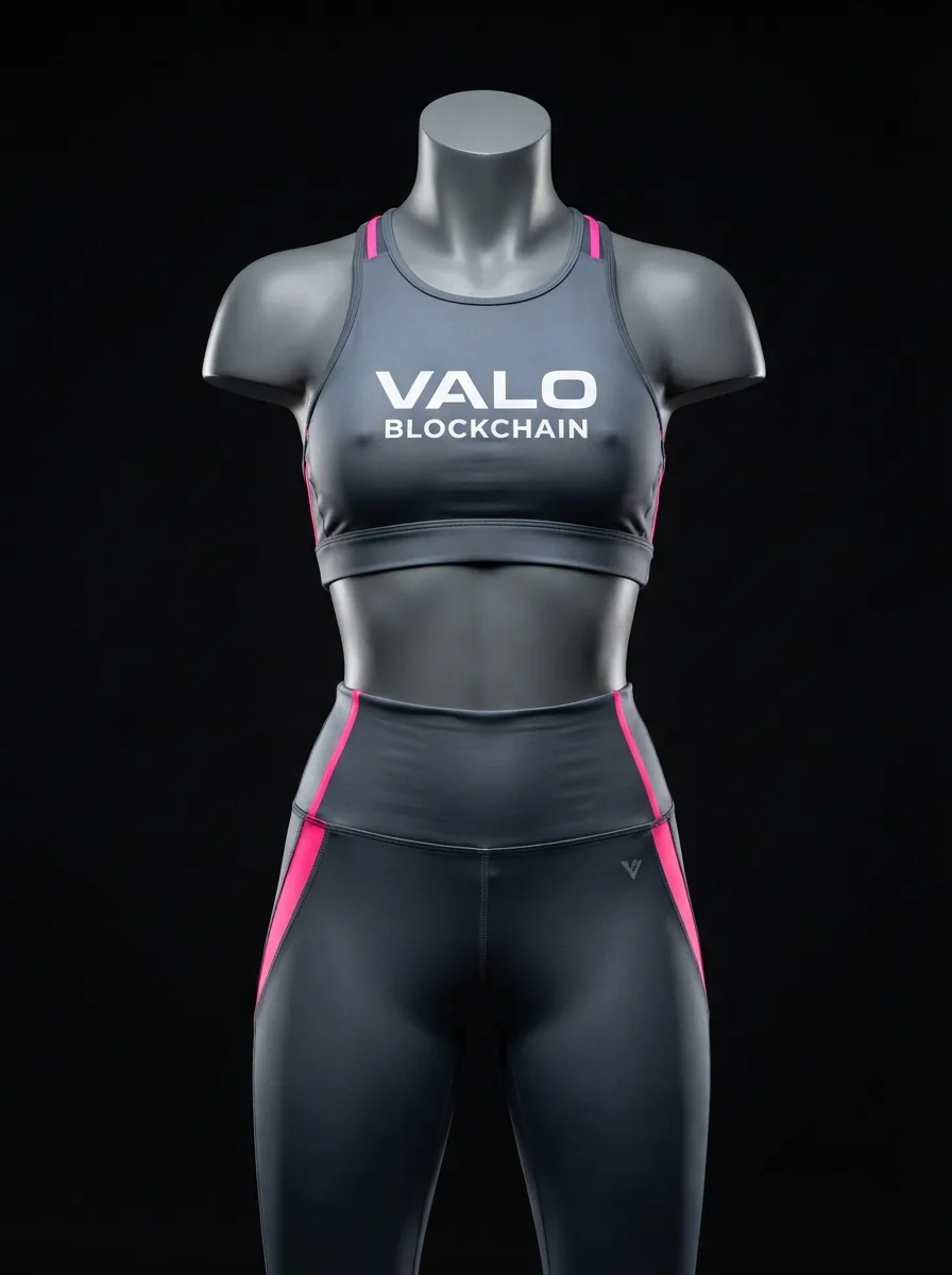 Women's Grey and Pink Set custom gym and training apparel on a mannequin