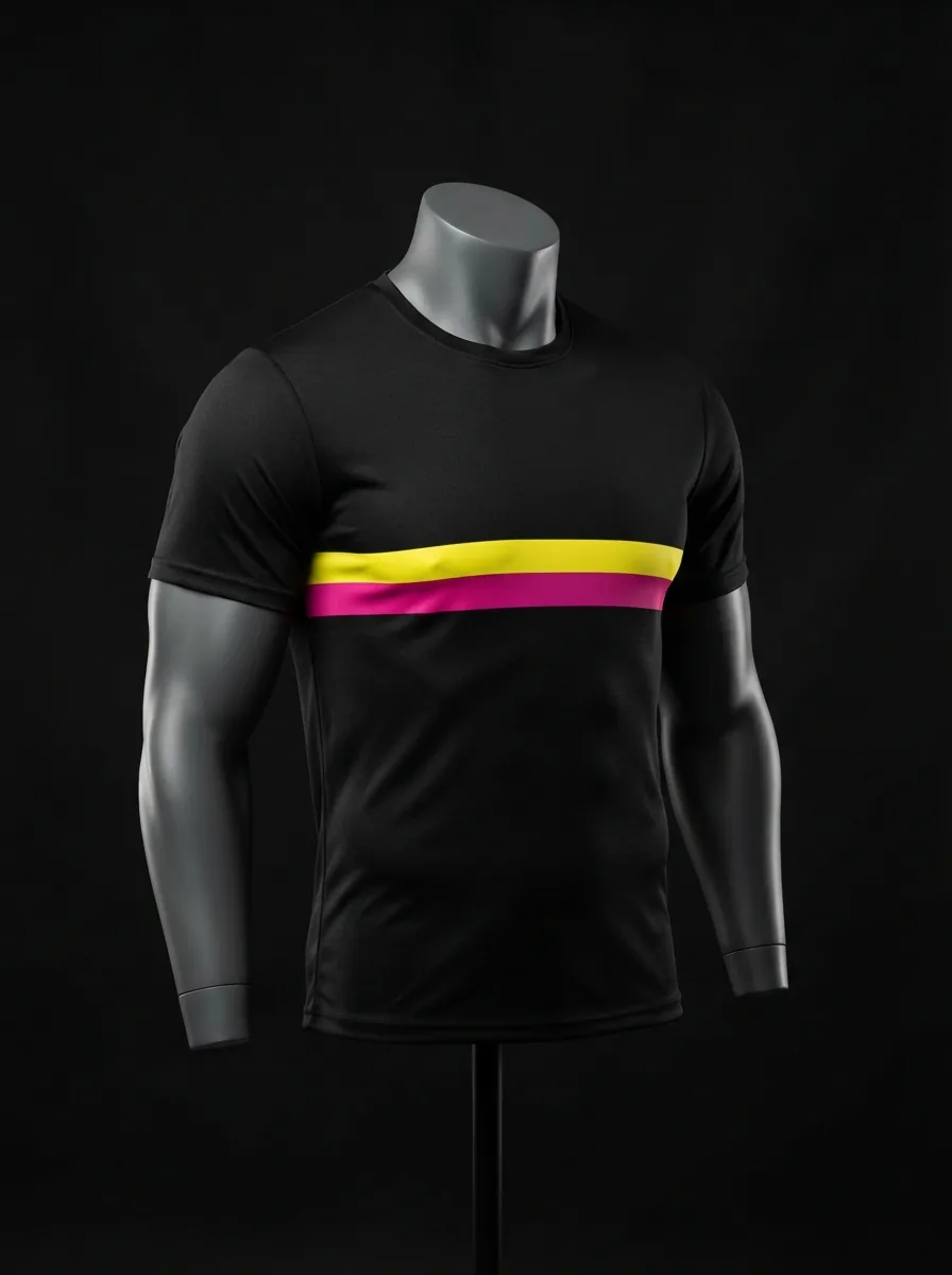 Neon Stripe Tee custom gym and training apparel on a mannequin