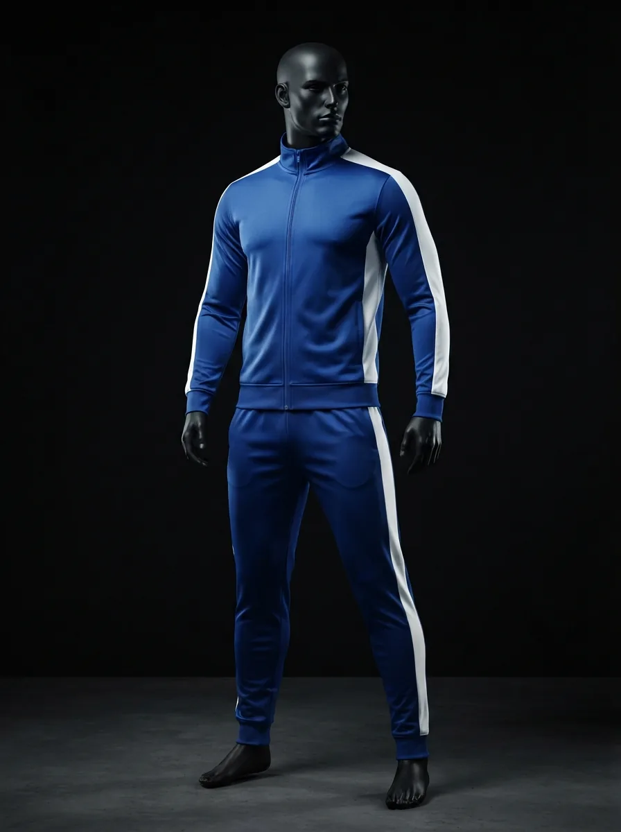 Royal Blue Tracksuit custom gym and training apparel on a mannequin