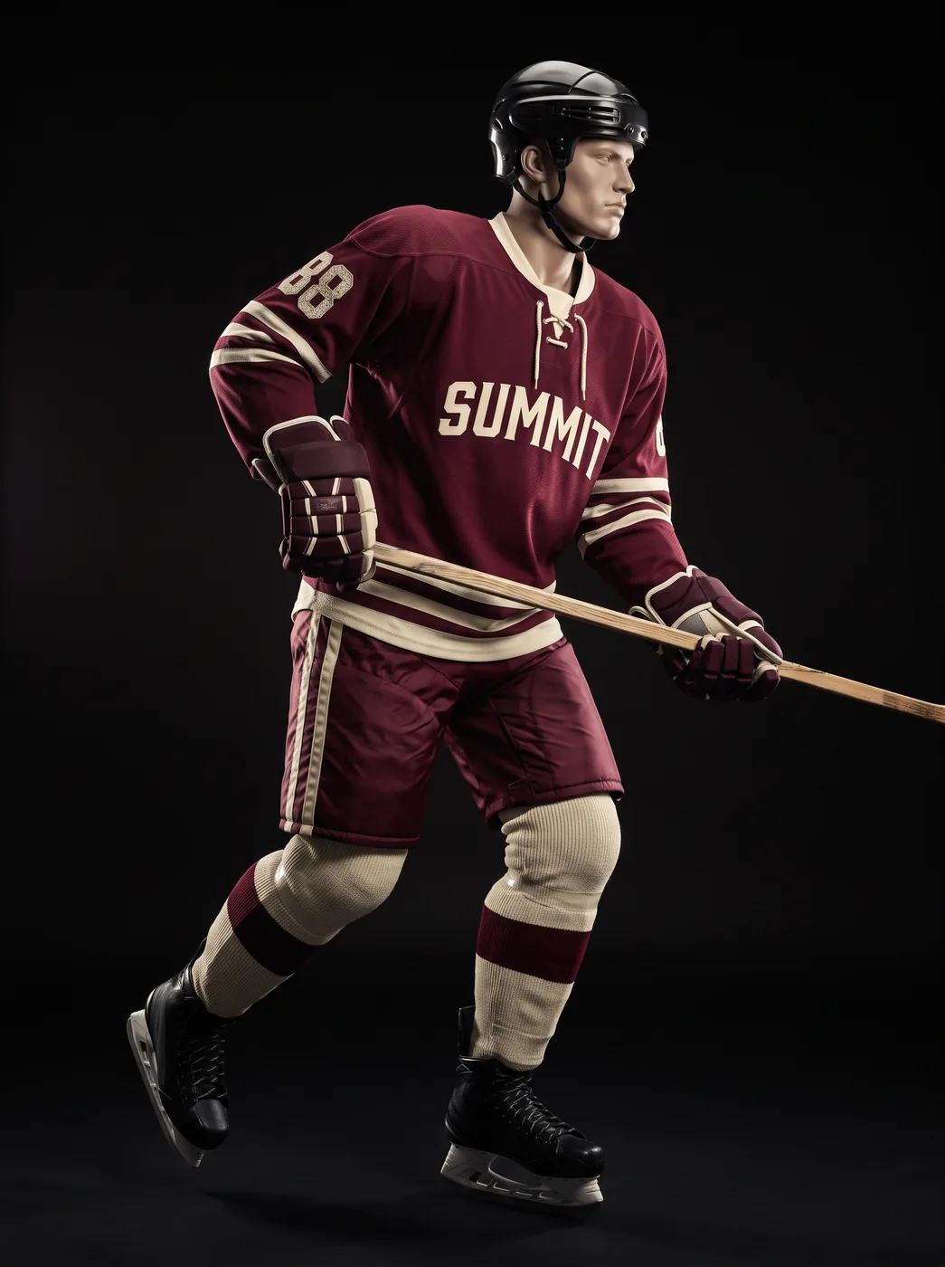 Summit Heritage custom ice hockey uniform on a mannequin