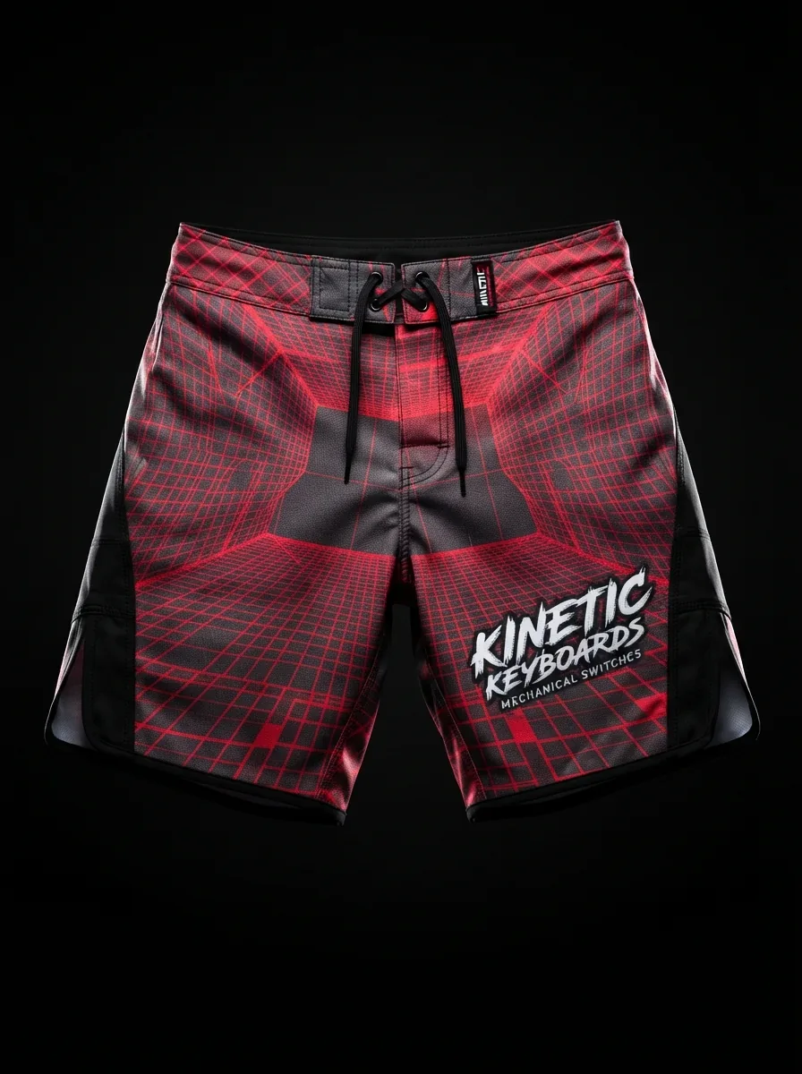 Crimson Plaid Fight Shorts custom MMA fightwear product shot