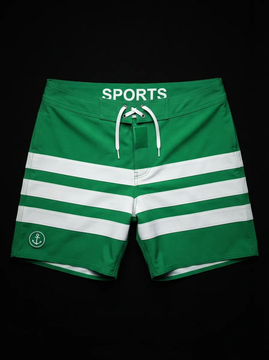 Green and White Stripe custom MMA fightwear product shot