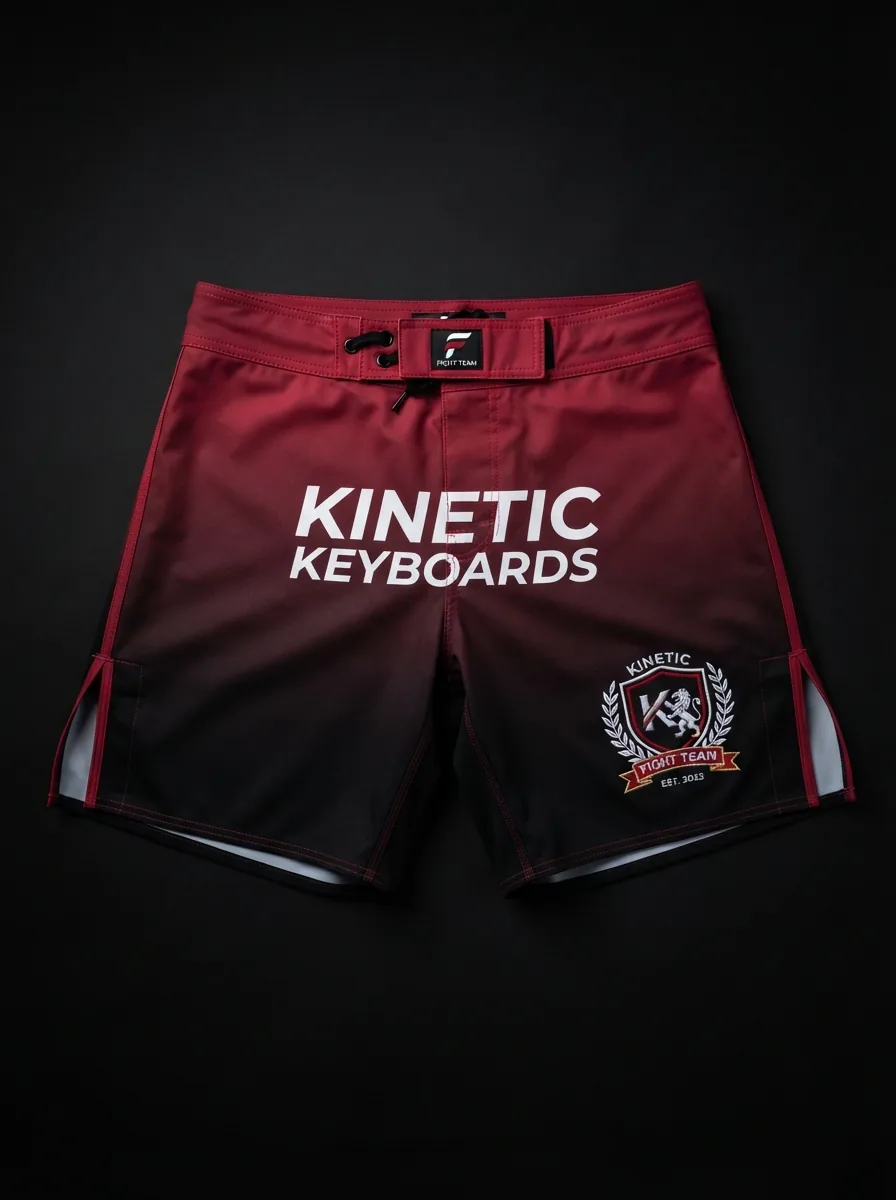 Crimson Fade Fight Shorts custom MMA fightwear product shot