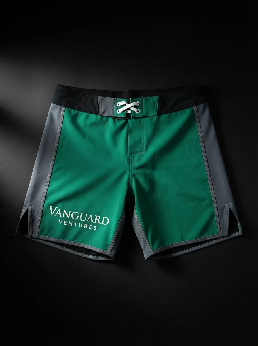 Vanguard Green Shorts custom MMA fightwear product shot