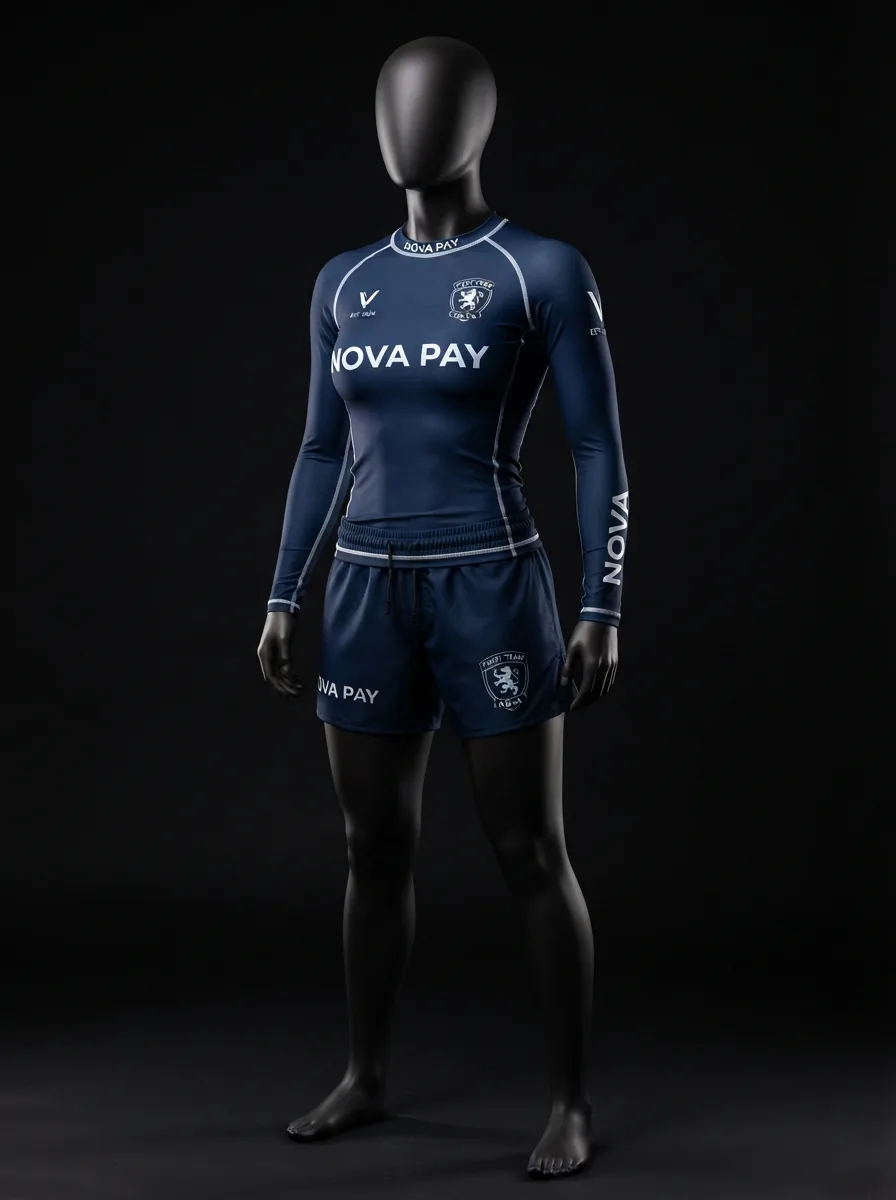 Navy Competition Set custom MMA fightwear product shot