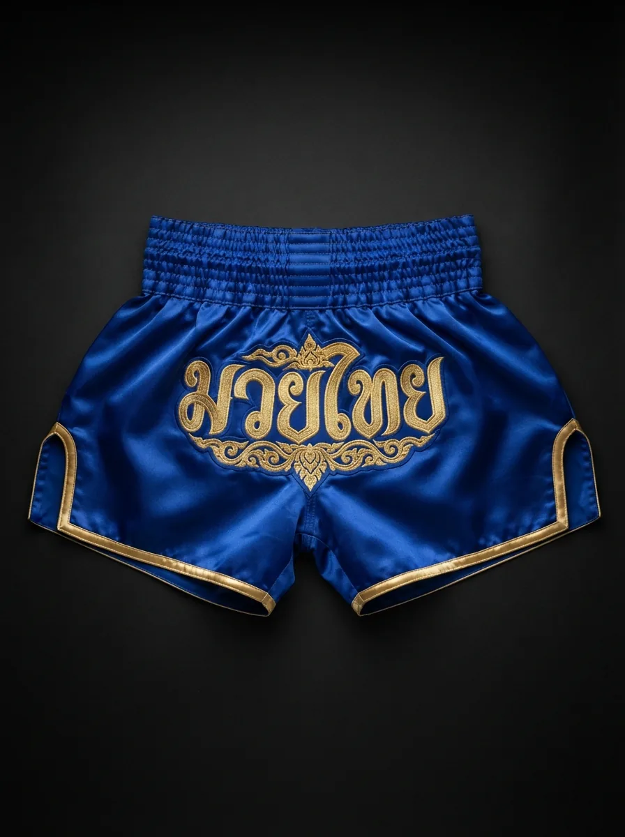 Royal Blue Classic custom Muay Thai shorts product shot